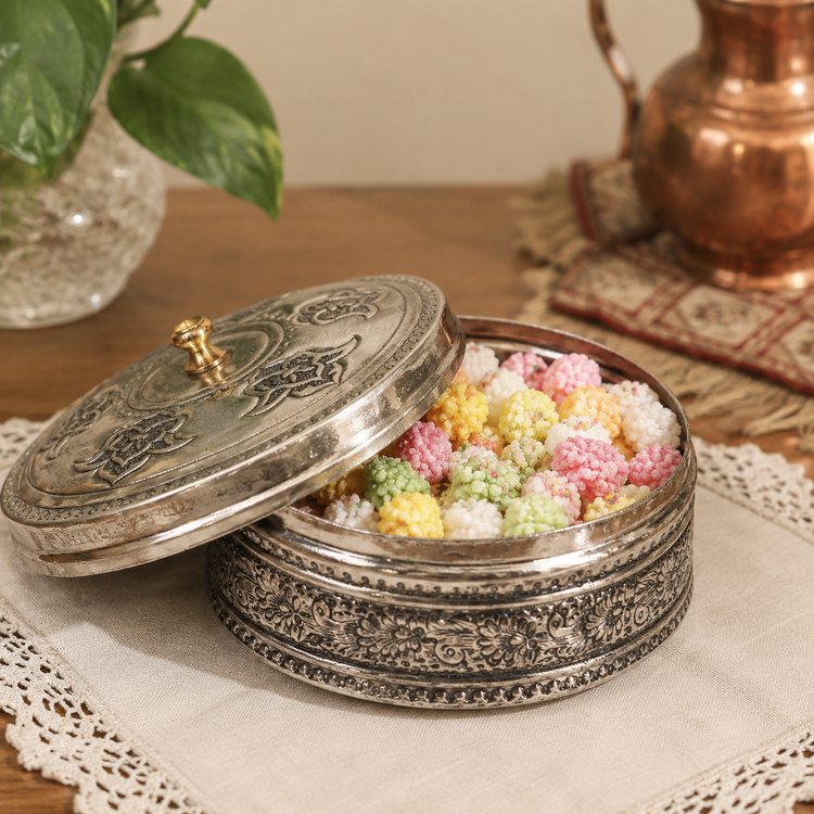 قندان و شکلات خوری مسی قلمزنی هیما زنجان
