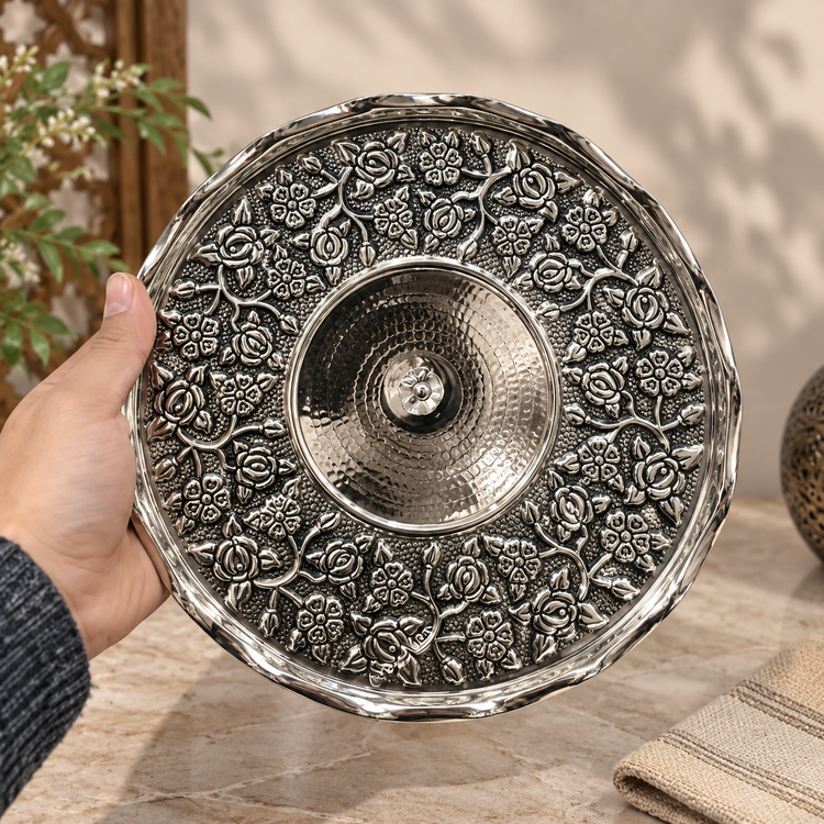 سرویس پذیرایی مسی ۴ تکه گل رز