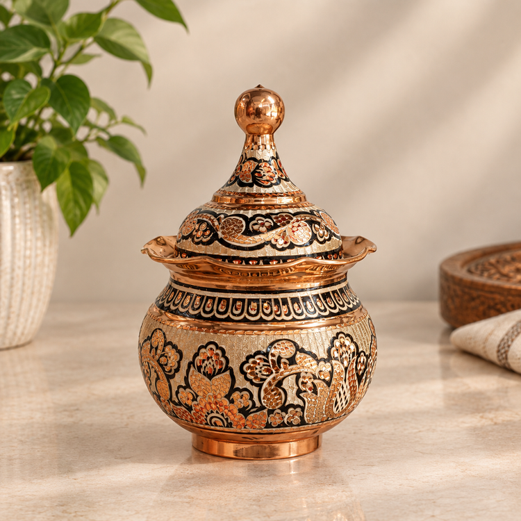 قندان نقره کوب مسی